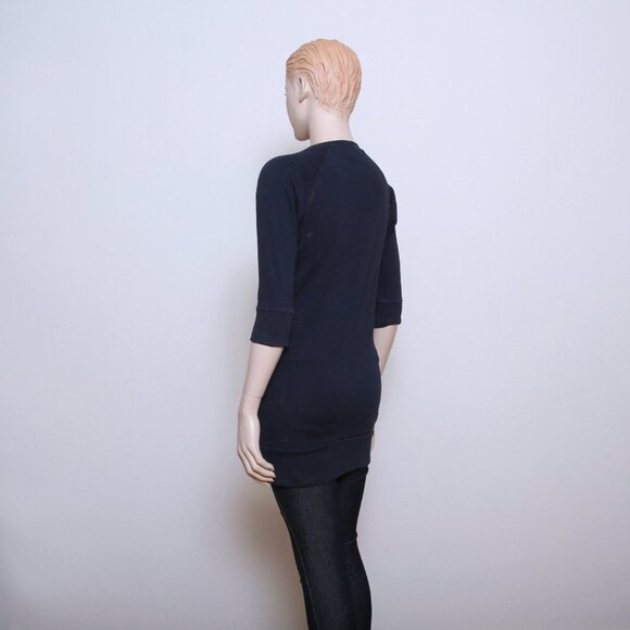 Lacoste 3/4 Sleeve Crew Neck Cotton Pullover Blue Women Size XS - Picture 3 of 10